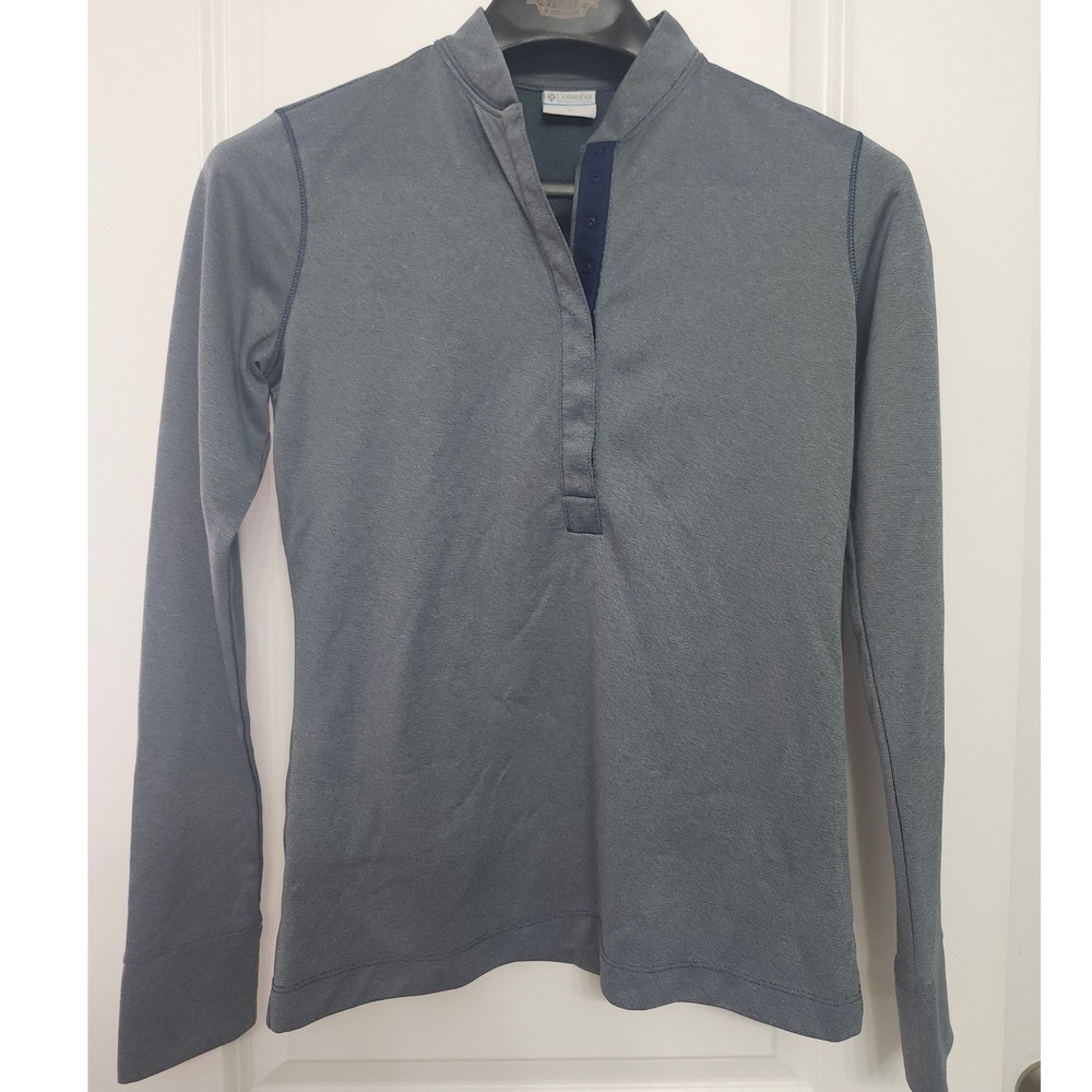 Columbia‎ Women Gray Long Sleeve Quarter Zip Pullover Athletic Top Size M